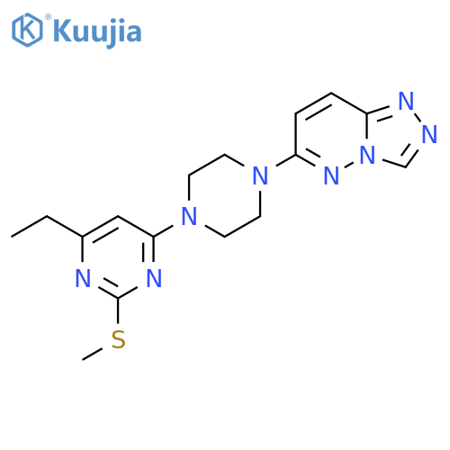 4-Ethyl-2-(methylsulfanyl)-6-(4-{[1,2,4]triazolo[4,3-b]pyridazin-6-yl}piperazin-1-yl)pyrimidine structure