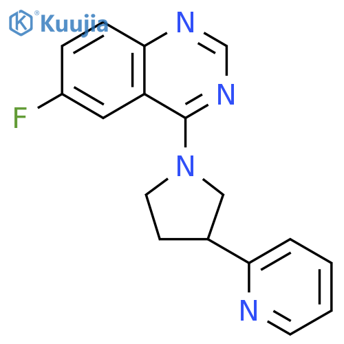 6-fluoro-4-3-(pyridin-2-yl)pyrrolidin-1-ylquinazoline structure