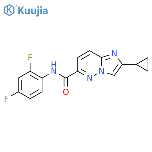 2-cyclopropyl-N-(2,4-difluorophenyl)imidazo[1,2-b]pyridazine-6-carboxamide structure