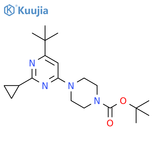 tert-butyl 4-(6-tert-butyl-2-cyclopropylpyrimidin-4-yl)piperazine-1-carboxylate structure