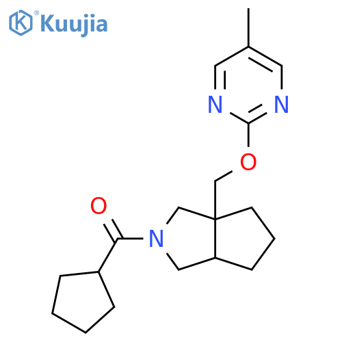 2-({2-cyclopentanecarbonyl-octahydrocyclopenta[c]pyrrol-3a-yl}methoxy)-5-methylpyrimidine structure