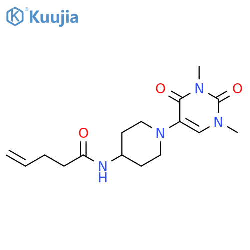 N-[1-(1,3-dimethyl-2,4-dioxo-1,2,3,4-tetrahydropyrimidin-5-yl)piperidin-4-yl]pent-4-enamide structure