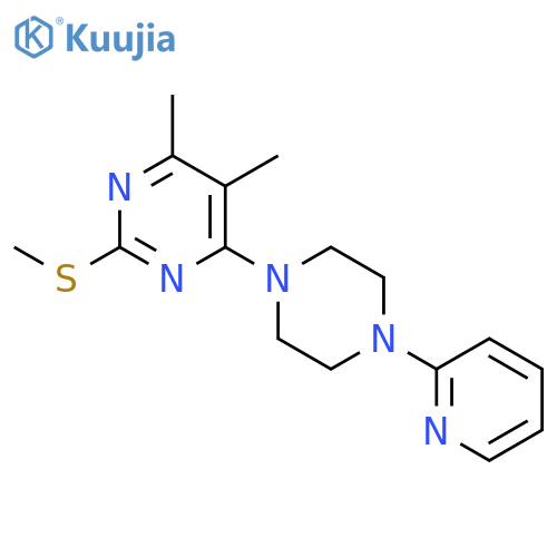4,5-dimethyl-2-(methylsulfanyl)-6-[4-(pyridin-2-yl)piperazin-1-yl]pyrimidine structure