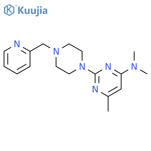 N,N,6-trimethyl-2-{4-[(pyridin-2-yl)methyl]piperazin-1-yl}pyrimidin-4-amine structure