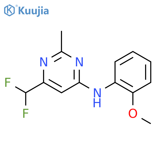 6-(difluoromethyl)-N-(2-methoxyphenyl)-2-methylpyrimidin-4-amine structure