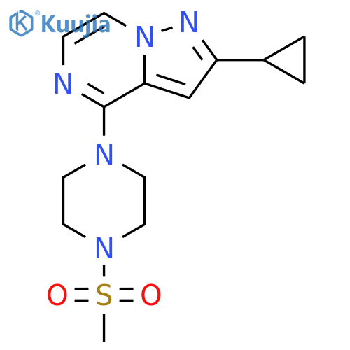 1-{2-cyclopropylpyrazolo[1,5-a]pyrazin-4-yl}-4-methanesulfonylpiperazine structure
