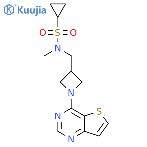 N-methyl-N-[(1-{thieno[3,2-d]pyrimidin-4-yl}azetidin-3-yl)methyl]cyclopropanesulfonamide structure