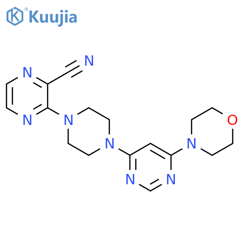 3-{4-[6-(morpholin-4-yl)pyrimidin-4-yl]piperazin-1-yl}pyrazine-2-carbonitrile structure