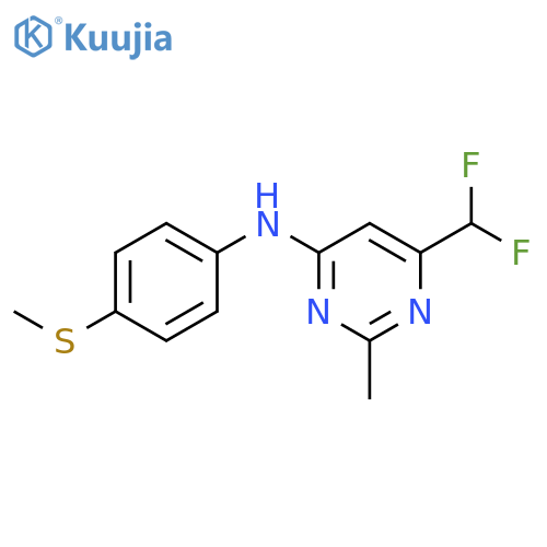 6-(difluoromethyl)-2-methyl-N-[4-(methylsulfanyl)phenyl]pyrimidin-4-amine structure