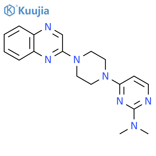 N,N-dimethyl-4-[4-(quinoxalin-2-yl)piperazin-1-yl]pyrimidin-2-amine structure