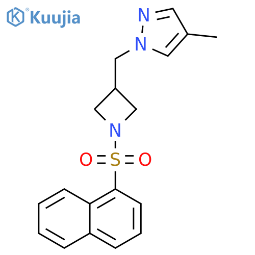 4-methyl-1-{[1-(naphthalene-1-sulfonyl)azetidin-3-yl]methyl}-1H-pyrazole structure