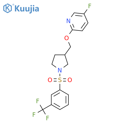 5-Fluoro-2-({1-[3-(trifluoromethyl)benzenesulfonyl]pyrrolidin-3-yl}methoxy)pyridine structure