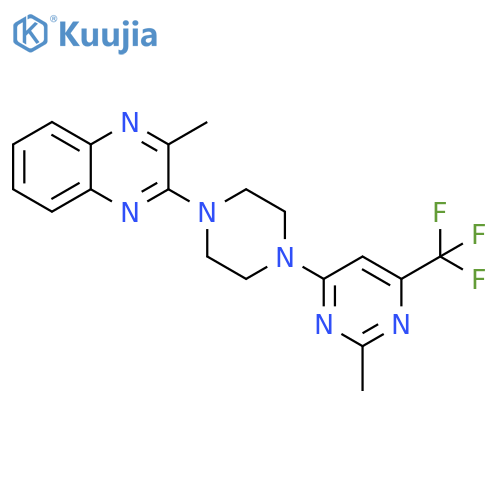 2-methyl-3-{4-[2-methyl-6-(trifluoromethyl)pyrimidin-4-yl]piperazin-1-yl}quinoxaline structure