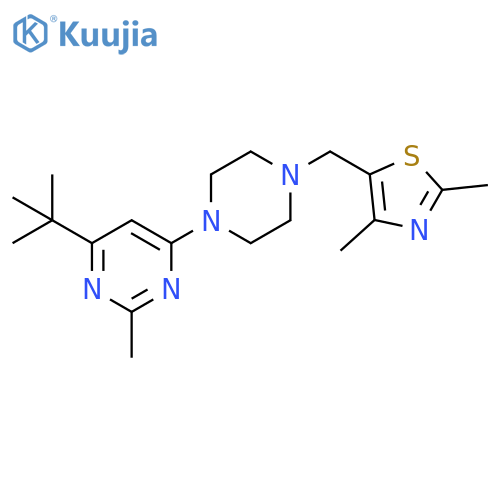 4-tert-butyl-6-{4-[(2,4-dimethyl-1,3-thiazol-5-yl)methyl]piperazin-1-yl}-2-methylpyrimidine structure