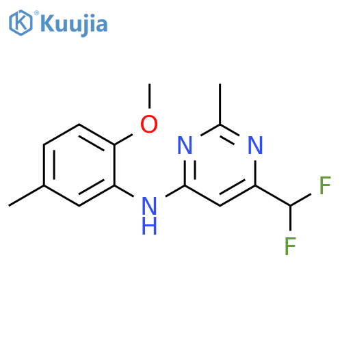 6-(difluoromethyl)-N-(2-methoxy-5-methylphenyl)-2-methylpyrimidin-4-amine structure