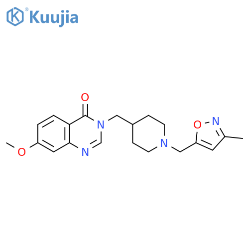 7-methoxy-3-({1-[(3-methyl-1,2-oxazol-5-yl)methyl]piperidin-4-yl}methyl)-3,4-dihydroquinazolin-4-one structure