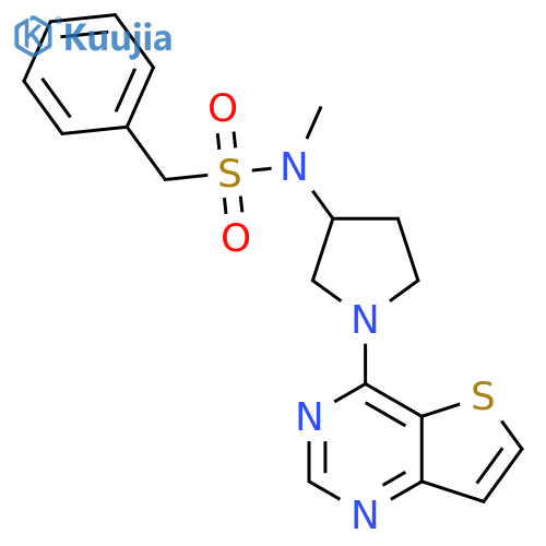 N-methyl-1-phenyl-N-(1-{thieno[3,2-d]pyrimidin-4-yl}pyrrolidin-3-yl)methanesulfonamide structure