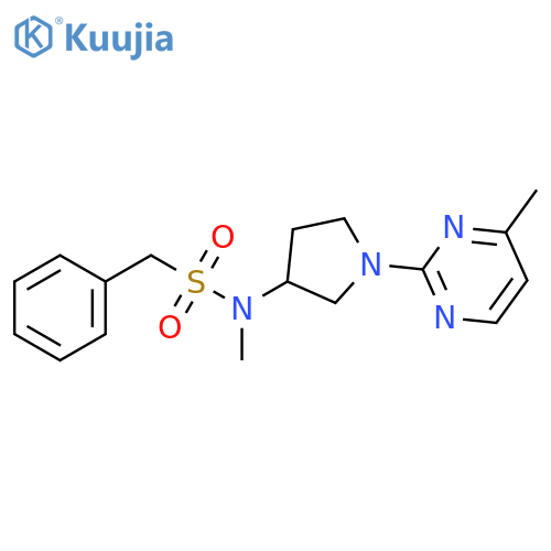 N-methyl-N-[1-(4-methylpyrimidin-2-yl)pyrrolidin-3-yl]-1-phenylmethanesulfonamide structure