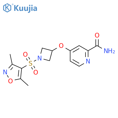 4-({1-[(3,5-dimethyl-1,2-oxazol-4-yl)sulfonyl]azetidin-3-yl}oxy)pyridine-2-carboxamide structure