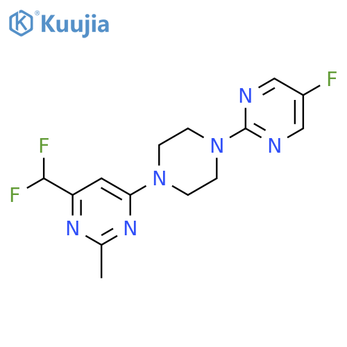 4-(difluoromethyl)-6-[4-(5-fluoropyrimidin-2-yl)piperazin-1-yl]-2-methylpyrimidine structure