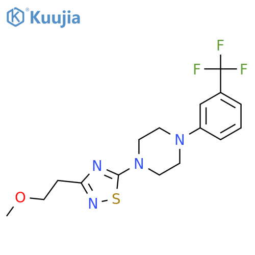 1-[3-(2-Methoxyethyl)-1,2,4-thiadiazol-5-yl]-4-[3-(trifluoromethyl)phenyl]piperazine structure