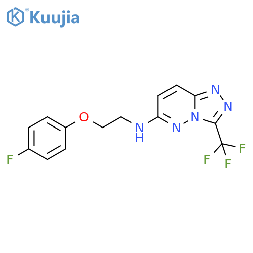 N-[2-(4-fluorophenoxy)ethyl]-3-(trifluoromethyl)-[1,2,4]triazolo[4,3-b]pyridazin-6-amine structure