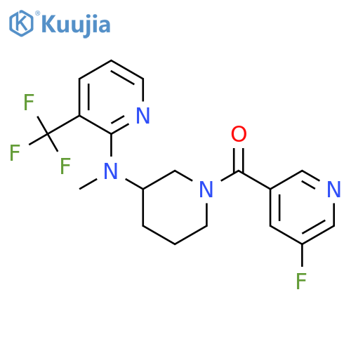 N-[1-(5-fluoropyridine-3-carbonyl)piperidin-3-yl]-N-methyl-3-(trifluoromethyl)pyridin-2-amine structure
