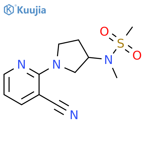 N-[1-(3-cyanopyridin-2-yl)pyrrolidin-3-yl]-N-methylmethanesulfonamide structure