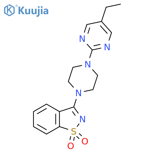 3-[4-(5-ethylpyrimidin-2-yl)piperazin-1-yl]-1lambda6,2-benzothiazole-1,1-dione structure
