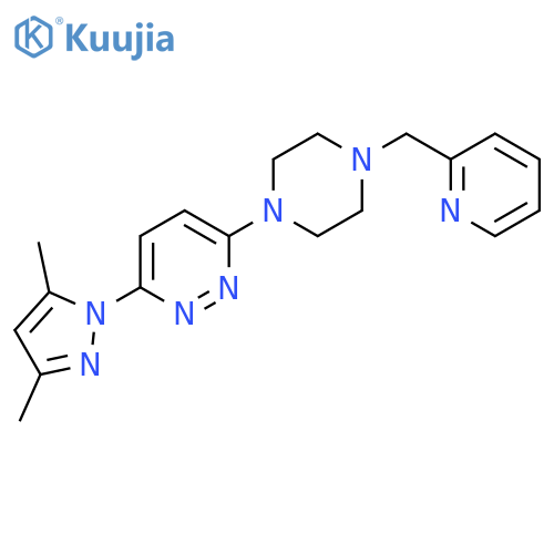3-(3,5-dimethyl-1H-pyrazol-1-yl)-6-{4-[(pyridin-2-yl)methyl]piperazin-1-yl}pyridazine structure