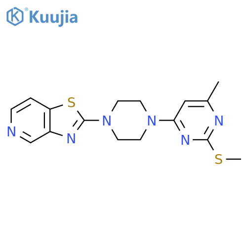 4-Methyl-2-(methylsulfanyl)-6-(4-{[1,3]thiazolo[4,5-c]pyridin-2-yl}piperazin-1-yl)pyrimidine structure