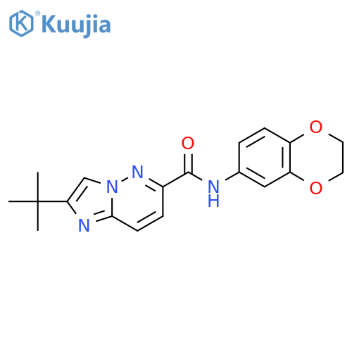 2-tert-butyl-N-(2,3-dihydro-1,4-benzodioxin-6-yl)imidazo[1,2-b]pyridazine-6-carboxamide structure