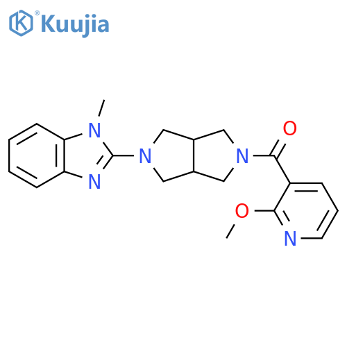 2-[5-(2-methoxypyridine-3-carbonyl)-octahydropyrrolo[3,4-c]pyrrol-2-yl]-1-methyl-1H-1,3-benzodiazole structure