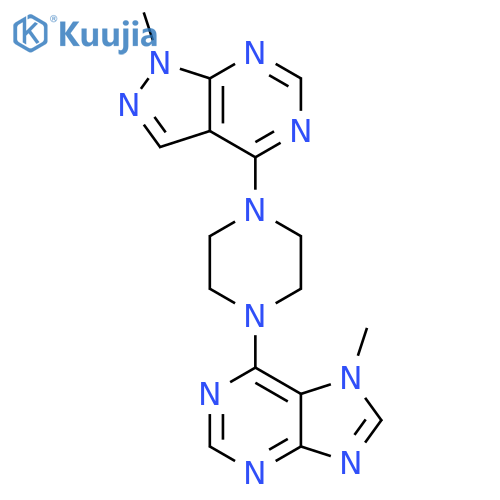 7-methyl-6-(4-{1-methyl-1H-pyrazolo[3,4-d]pyrimidin-4-yl}piperazin-1-yl)-7H-purine structure