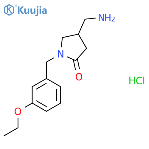 4-(Aminomethyl)-1-[(3-ethoxyphenyl)methyl]pyrrolidin-2-one hydrochloride structure