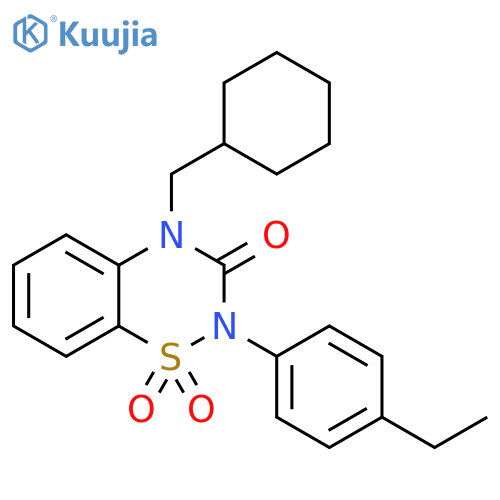 4-(cyclohexylmethyl)-2-(4-ethylphenyl)-3,4-dihydro-2H-1,2,4-benzothiadiazine-1,1,3-trione structure