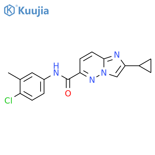 N-(4-Chloro-3-methylphenyl)-2-cyclopropylimidazo[1,2-b]pyridazine-6-carboxamide structure