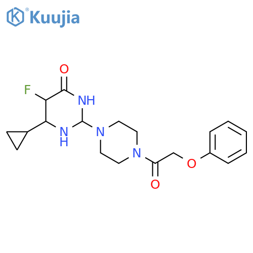6-Cyclopropyl-5-fluoro-2-[4-(2-phenoxyacetyl)piperazin-1-yl]-3,4-dihydropyrimidin-4-one structure
