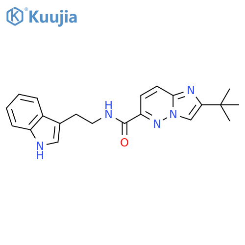 2-tert-butyl-N-2-(1H-indol-3-yl)ethylimidazo1,2-bpyridazine-6-carboxamide structure