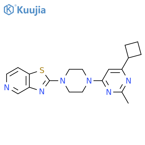 4-cyclobutyl-2-methyl-6-(4-{[1,3]thiazolo[4,5-c]pyridin-2-yl}piperazin-1-yl)pyrimidine structure