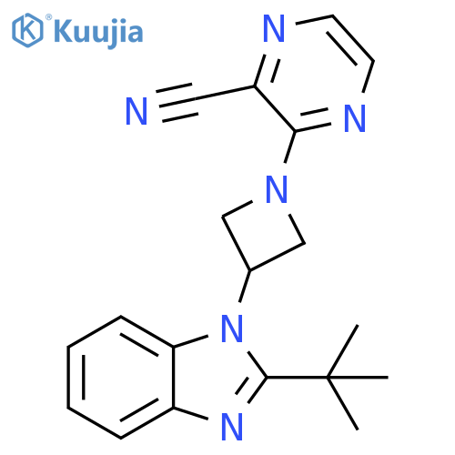 3-[3-(2-tert-butyl-1H-1,3-benzodiazol-1-yl)azetidin-1-yl]pyrazine-2-carbonitrile structure