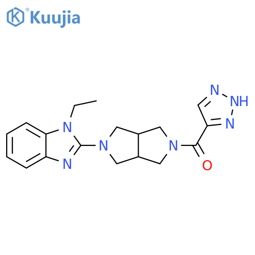 1-ethyl-2-[5-(2H-1,2,3-triazole-4-carbonyl)-octahydropyrrolo[3,4-c]pyrrol-2-yl]-1H-1,3-benzodiazole structure