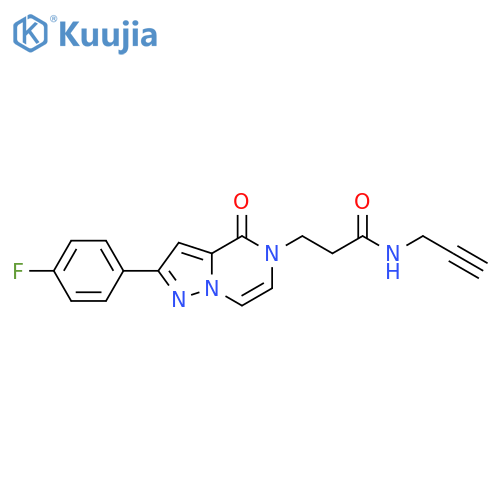 3-[2-(4-fluorophenyl)-4-oxo-4H,5H-pyrazolo[1,5-a]pyrazin-5-yl]-N-(prop-2-yn-1-yl)propanamide structure