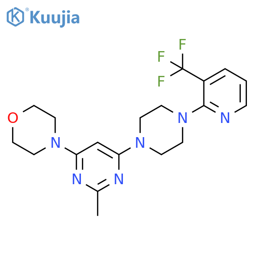 4-(2-methyl-6-{4-[3-(trifluoromethyl)pyridin-2-yl]piperazin-1-yl}pyrimidin-4-yl)morpholine structure