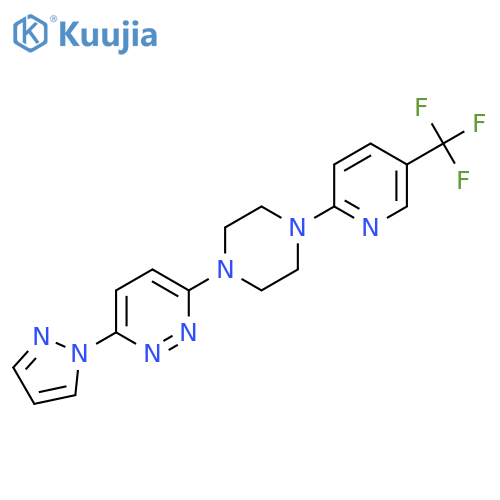 3-(1H-pyrazol-1-yl)-6-{4-[5-(trifluoromethyl)pyridin-2-yl]piperazin-1-yl}pyridazine structure