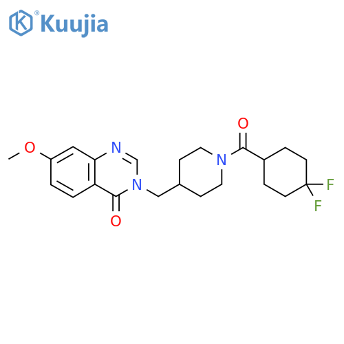 3-{[1-(4,4-Difluorocyclohexanecarbonyl)piperidin-4-yl]methyl}-7-methoxy-3,4-dihydroquinazolin-4-one structure