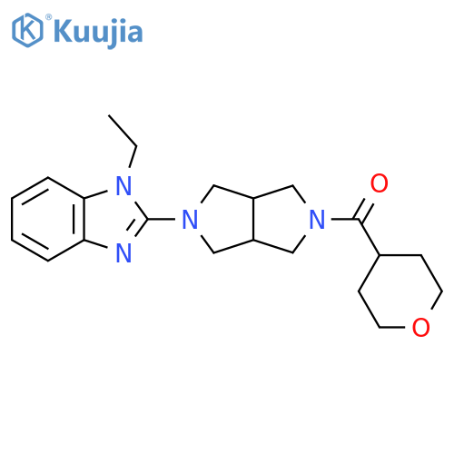 1-ethyl-2-[5-(oxane-4-carbonyl)-octahydropyrrolo[3,4-c]pyrrol-2-yl]-1H-1,3-benzodiazole structure