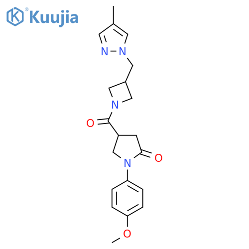1-(4-methoxyphenyl)-4-{3-[(4-methyl-1H-pyrazol-1-yl)methyl]azetidine-1-carbonyl}pyrrolidin-2-one structure