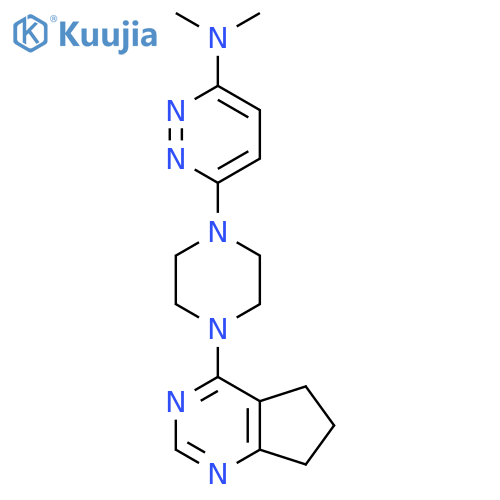 6-(4-{5H,6H,7H-cyclopenta[d]pyrimidin-4-yl}piperazin-1-yl)-N,N-dimethylpyridazin-3-amine structure