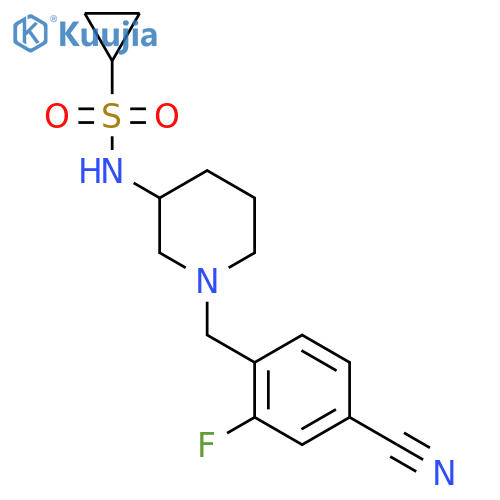 N-{1-[(4-cyano-2-fluorophenyl)methyl]piperidin-3-yl}cyclopropanesulfonamide structure